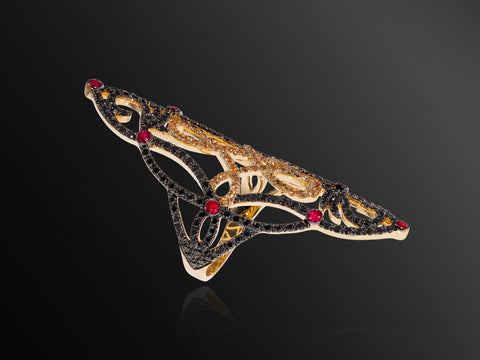 Lasya Ring with Diamonds, Sapphires and Rubies