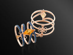 Linee Misteriose Ring with Citrine and Sapphires