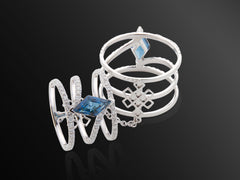 Linee Misteriose Diamond and Topaz Ring